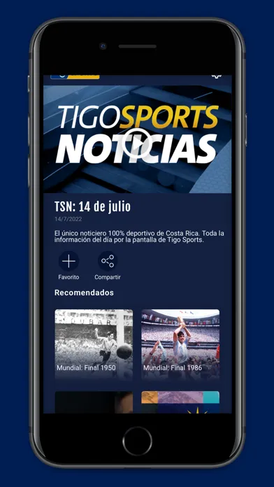 Screenshot di Tigo Sports Costa Rica