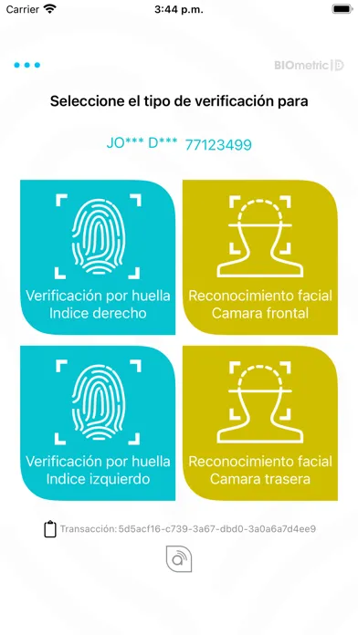 Capturas de pantalla de BIOmetric ID