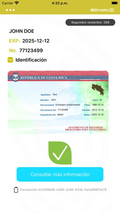 Capturas de pantalla de BIOmetric ID