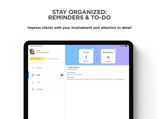 Clients — CRM mobile, personal iPad  স্ক্রিনশট