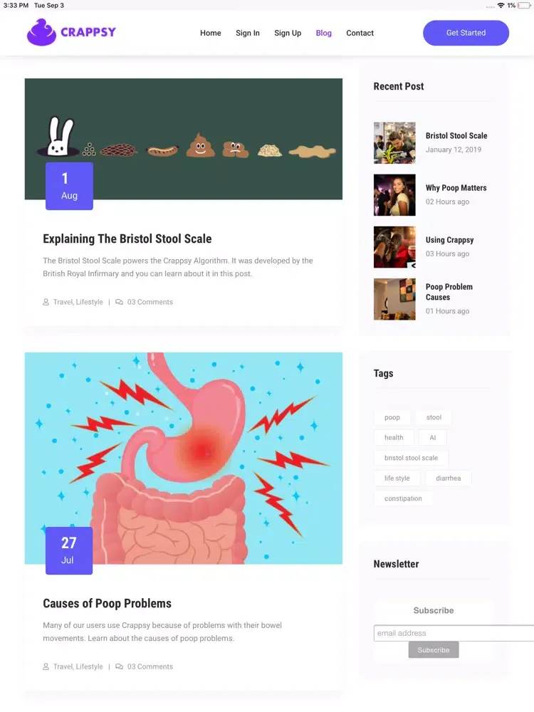 Crappsy: AI Digestive Health iPad 应用截图