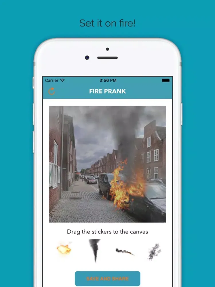 Tangkapan skrin Fire Prank - Set your pictures on fire and prank your friends! iPad 