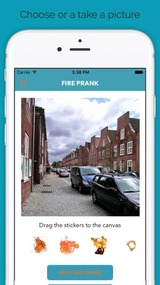 Tangkapan skrin Fire Prank - Set your pictures on fire and prank your friends!