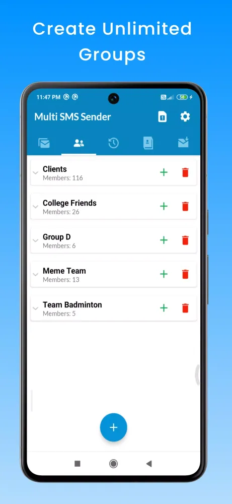Multi SMS Sender (MSS) Screenshots