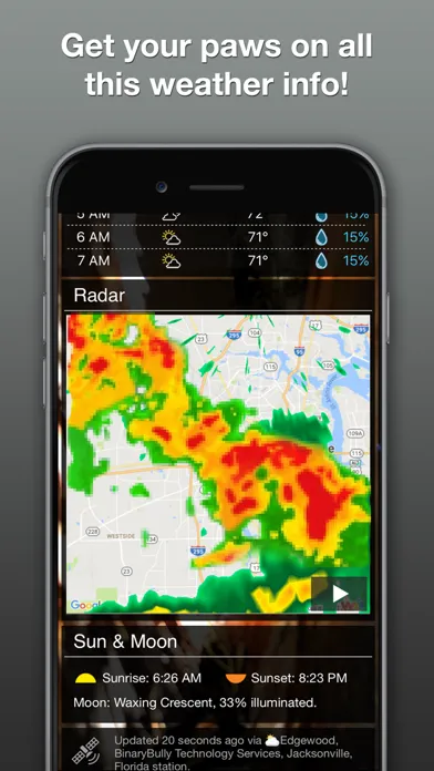 Zrzuty ekranu Weather Kitty: Weather + Radar