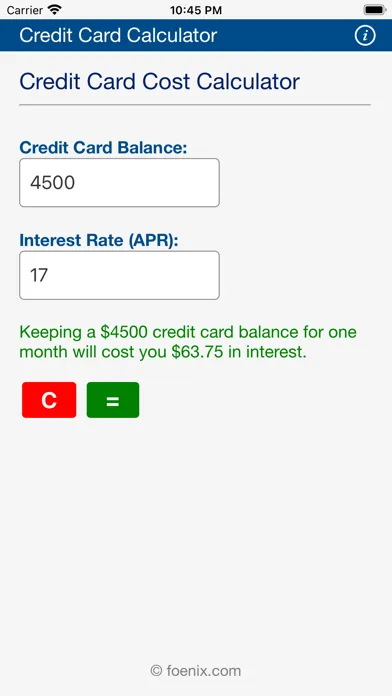 Capturas de pantalla de Credit Card Calculator