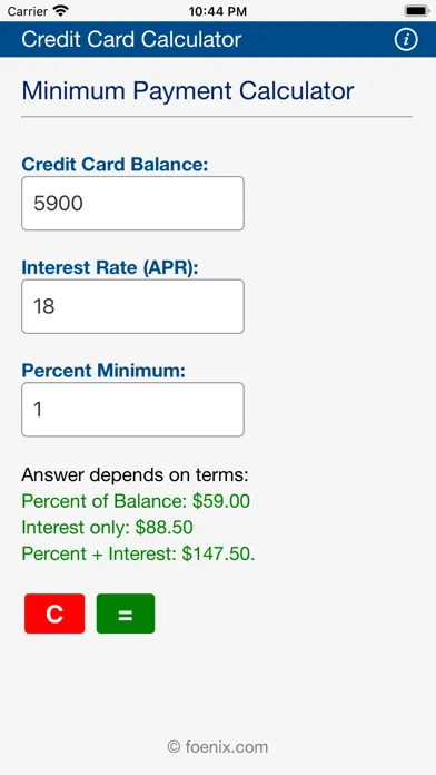 Capturas de pantalla de Credit Card Calculator