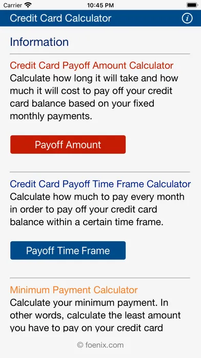 Capturas de pantalla de Credit Card Calculator