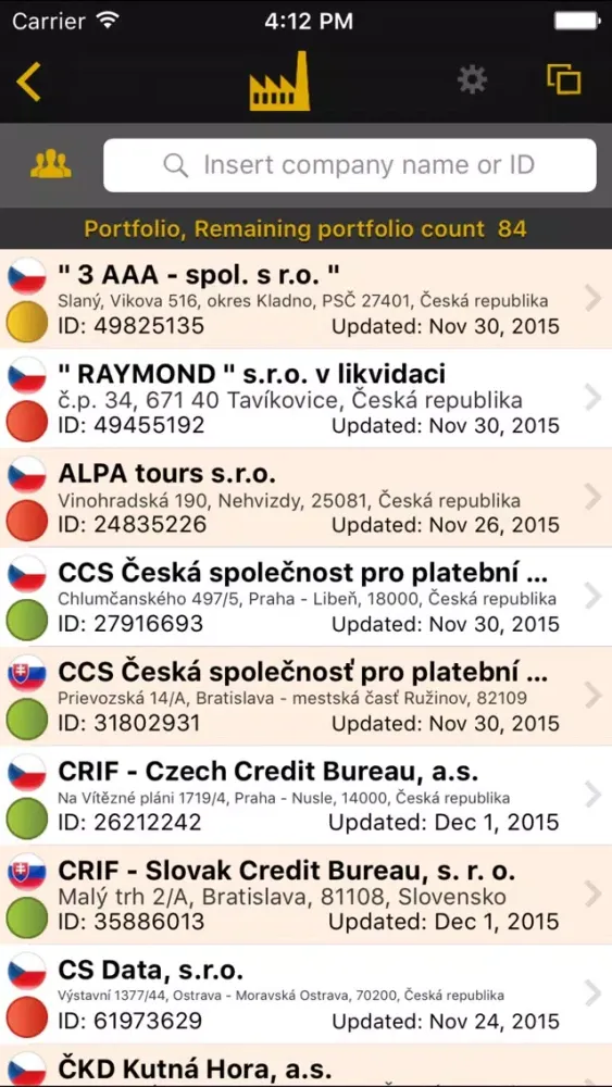 Cribis Mobile Screenshots