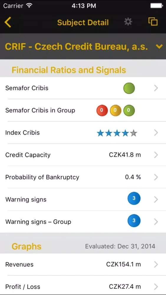Cribis Mobile Screenshots