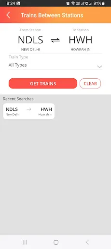 National Train Enquiry System Screenshots