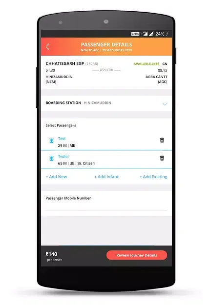 IRCTC Rail Connect-RAIL SARTHI Screenshots
