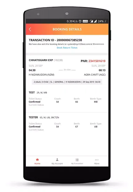 IRCTC Rail Connect-RAIL SARTHI Screenshots