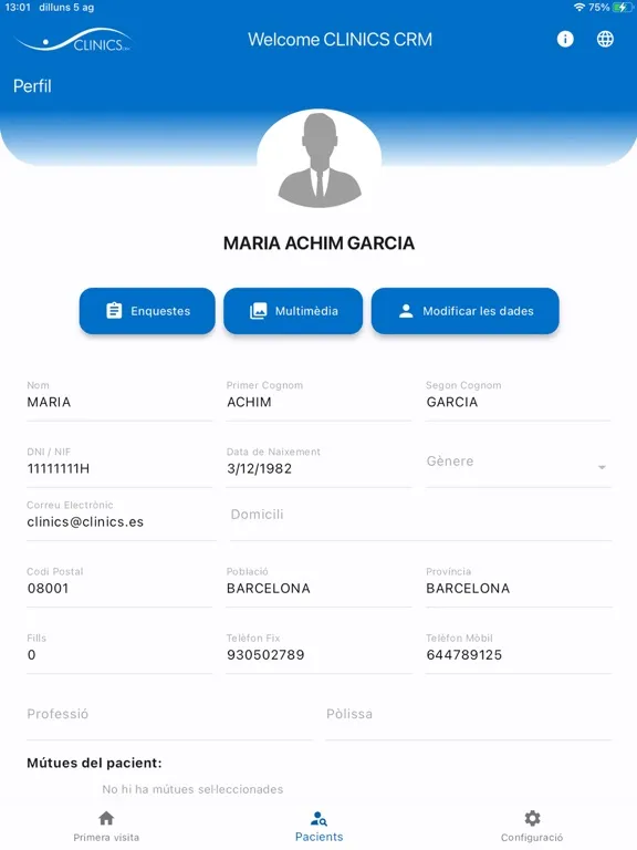 Captures d'écran de Welcome CLINICS CRM iPad 