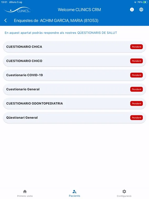 Captures d'écran de Welcome CLINICS CRM iPad 