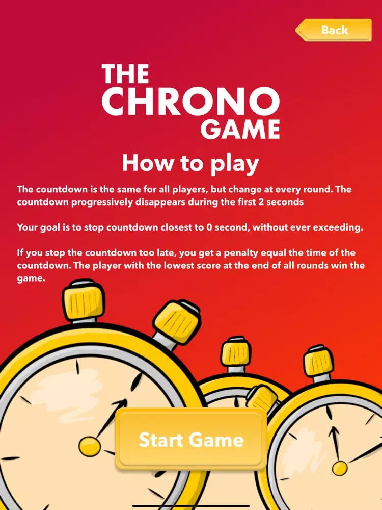 The Chrono Game iPad  Screenshots