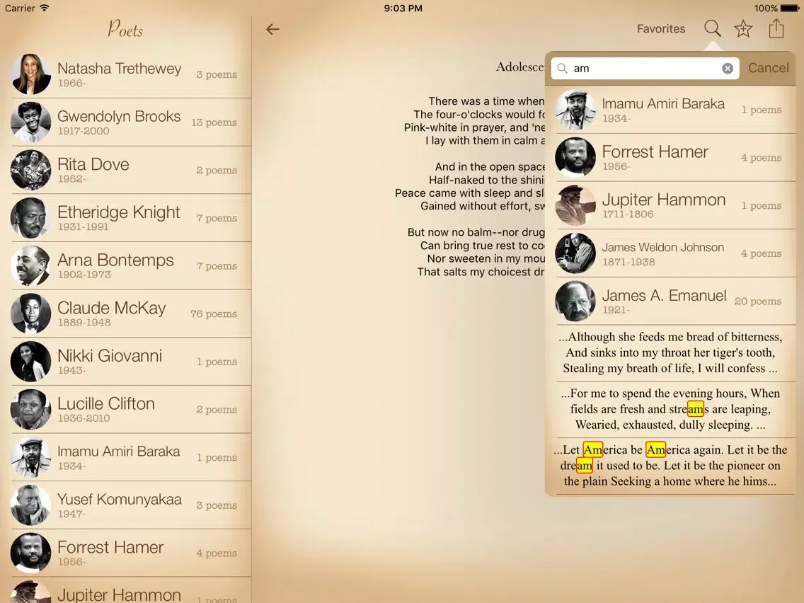 Скриншоты African American Poetry iPad 