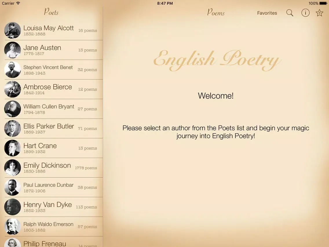 English Poetry iPad 應用截圖
