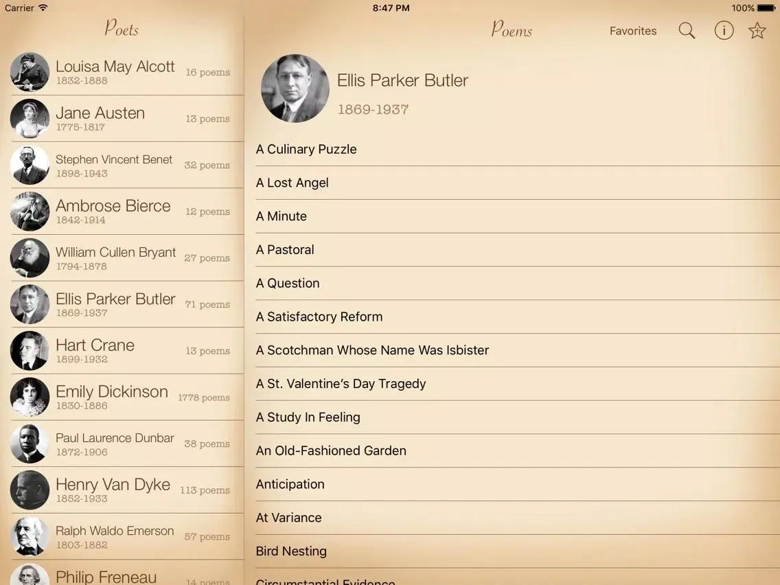English Poetry iPad 應用截圖