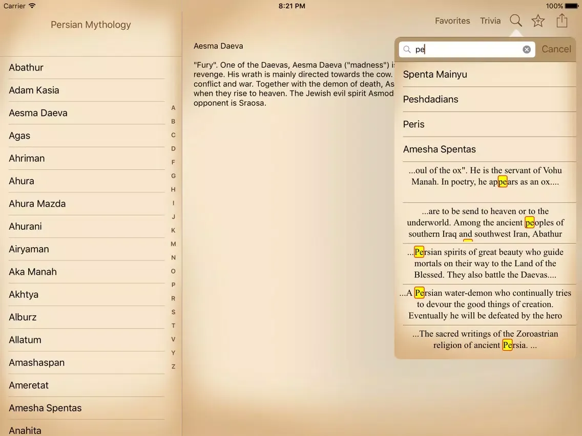 Mythology - Persian Edition iPad  سکرین شاٹس