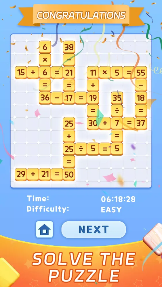 Tangkapan skrin Math Cross Fun: Math Crossword