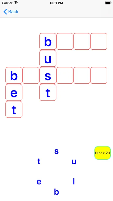 Capturas de tela do Expanding crossword puzzle