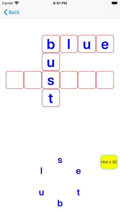 Capturas de tela do Expanding crossword puzzle