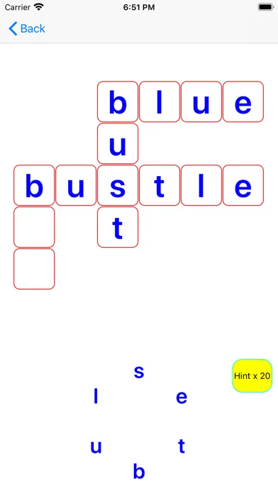 Capturas de tela do Expanding crossword puzzle