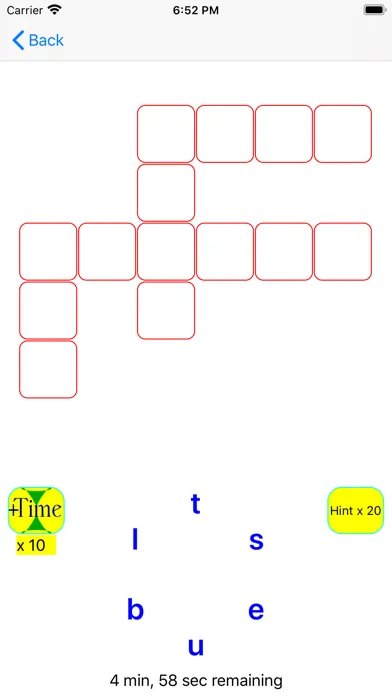 Capturas de tela do Expanding crossword puzzle