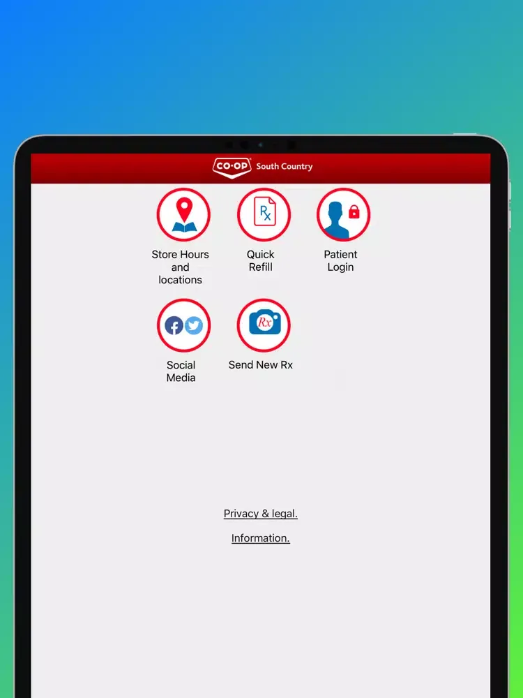 Скриншоты South Country Co-op Pharmacy iPad 