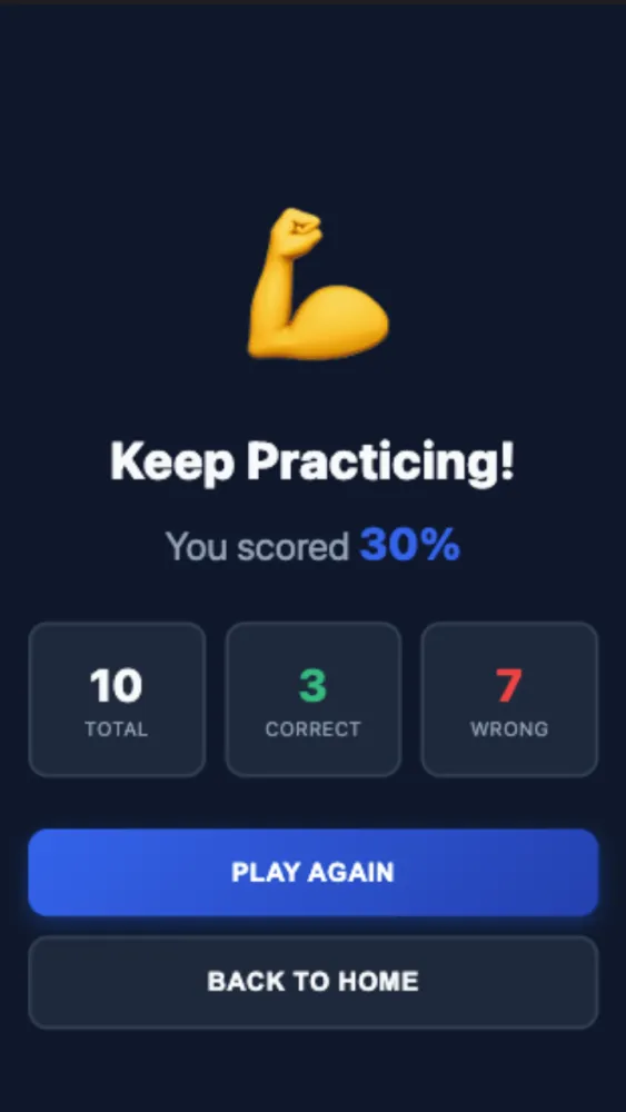 Sports quiz Screenshots
