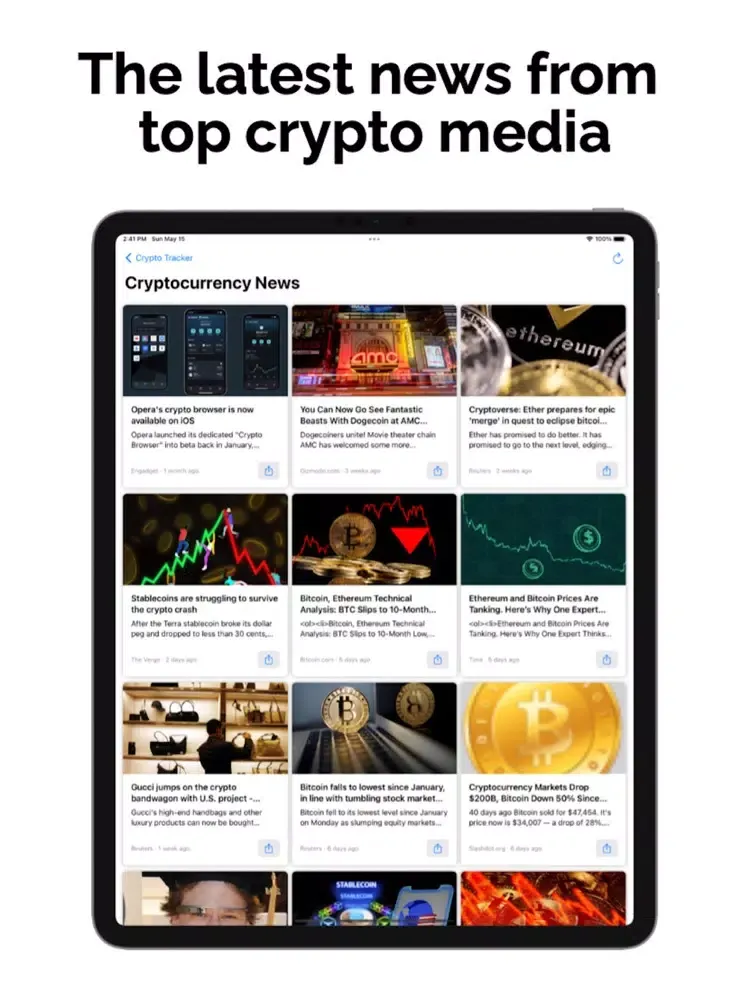 Tangkapan skrin CoinWatcher+ iPad 