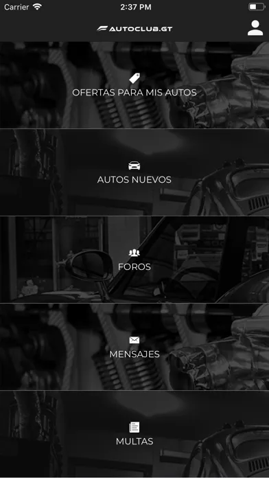 Capturas de tela do AUTOCLUB