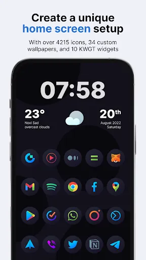 Captures d'écran de Hera Dark: Circle Icon Pack