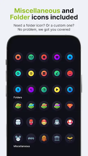 Captures d'écran de Hera Dark: Circle Icon Pack