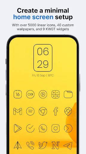 ภาพหน้าจอของ Vera Outline Black: Icon Pack