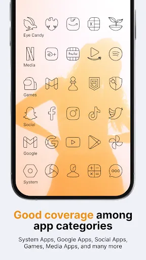 ภาพหน้าจอของ Vera Outline Black: Icon Pack