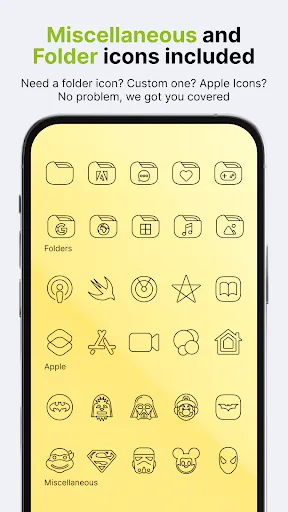 ภาพหน้าจอของ Vera Outline Black: Icon Pack