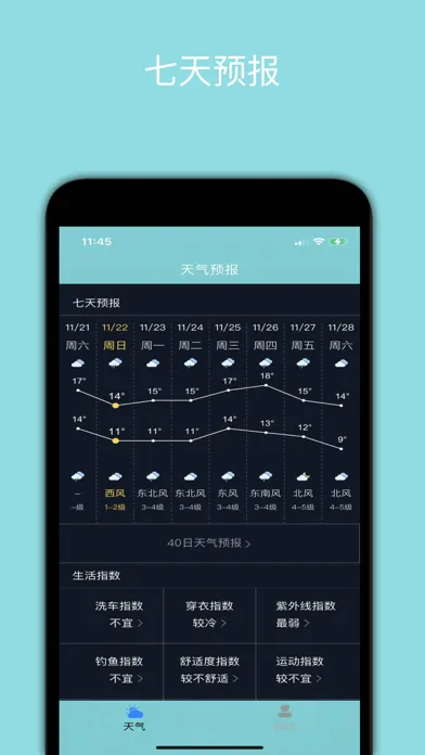 天气预报 PRO-精准72小时预报和生活指数 Ekran Görüntüleri