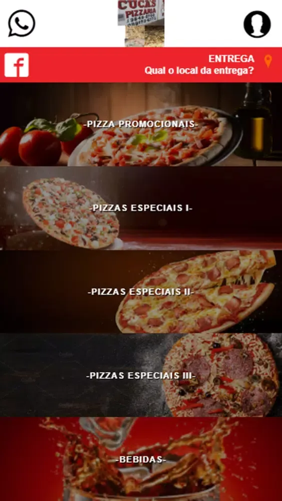Capturas de tela do Cuca's Pizzaria