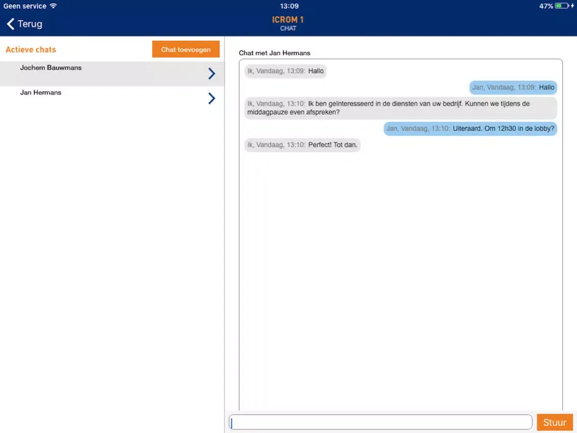 Ảnh chụp màn hình của ICROM Congress iPad 