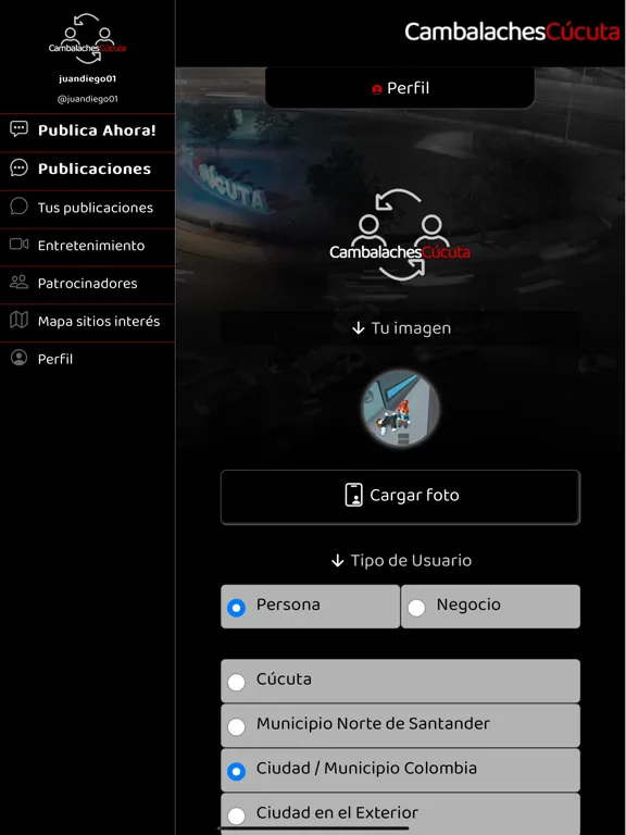 Ảnh chụp màn hình của Cambalaches Cúcuta iPad 