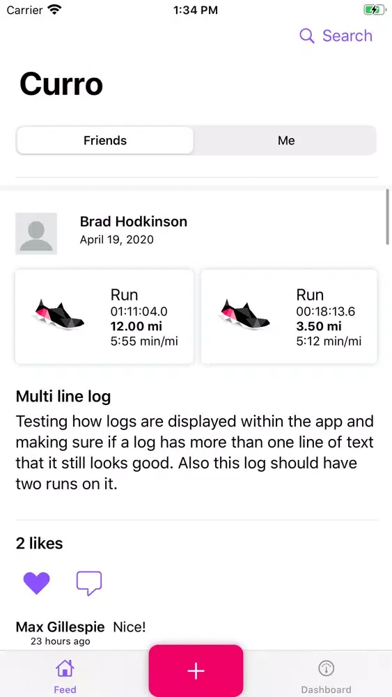 Curro Activity Logger Screenshots