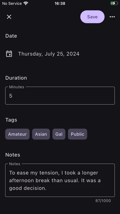 Tangkapan skrin Ei Nano - Self Pleasure Diary