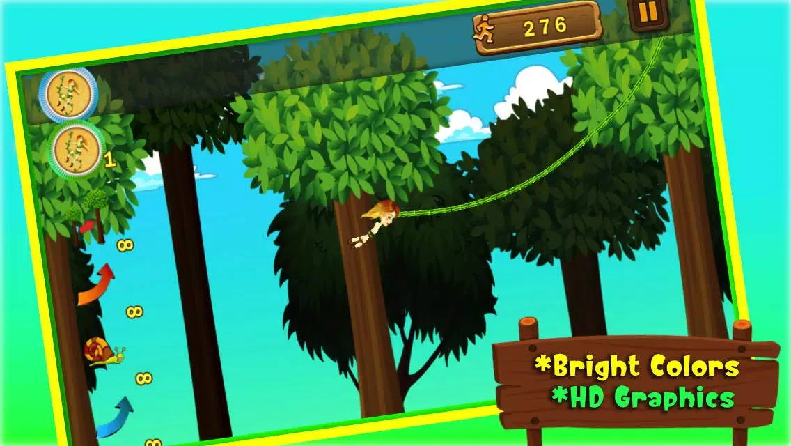 Jungle Jane Swing - Upbeat Physics Vine Swinging Acrobatics Adventure Game HD Screenshots