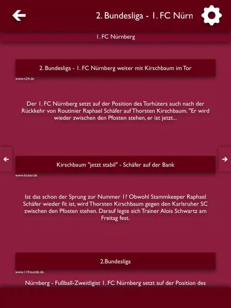 ATN - Alle Nachrichten für 1. FC Nürnberg iPad  Screenshots
