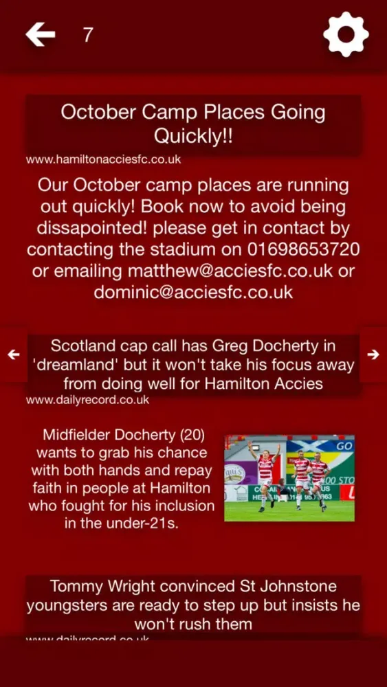 Captures d'écran de All The News - Hamilton Academical Edition
