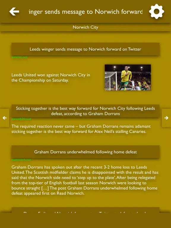 Ảnh chụp màn hình của All The News - Norwich City Edition iPad 