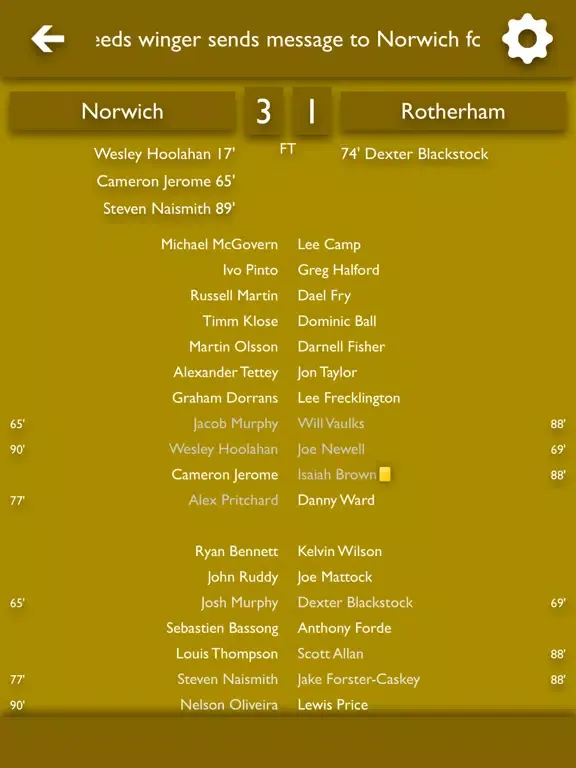 Ảnh chụp màn hình của All The News - Norwich City Edition iPad 
