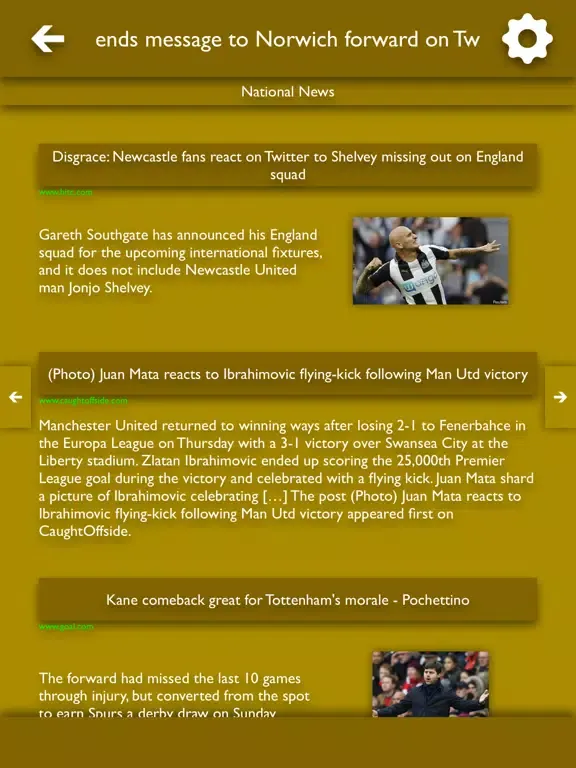 Ảnh chụp màn hình của All The News - Norwich City Edition iPad 